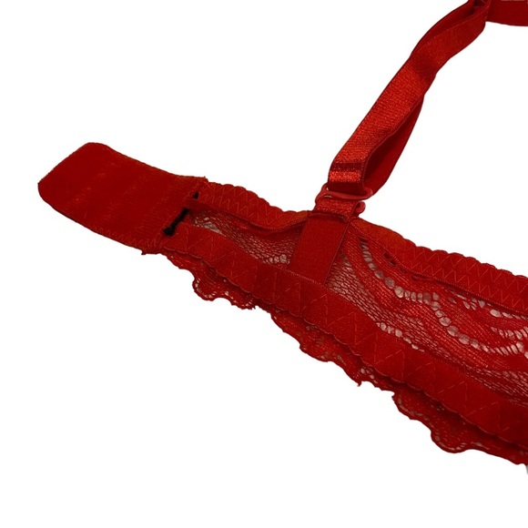 Lace Lingerie Bra/Bralettes Red & Nude Size Small - Picture 7 of 11